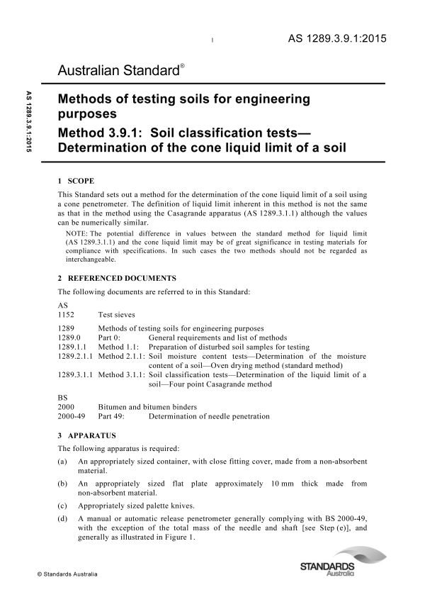 AS 1289.3.9.1:2015 AS 1289.3.9.1:2015