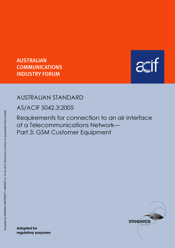AS/ACIF S042.3-2005 AS/ACIF S042.3-2005