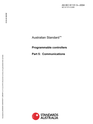 AS IEC 61131.5-2004
