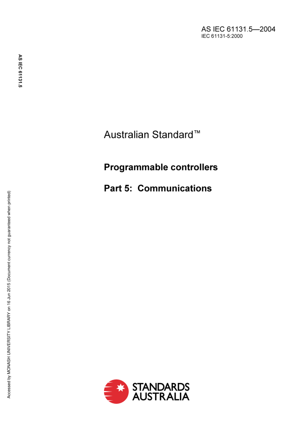 AS IEC 61131.5-2004