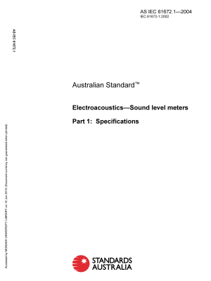 AS IEC 61672.1-2004