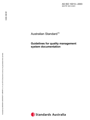 AS ISO 10013-2003