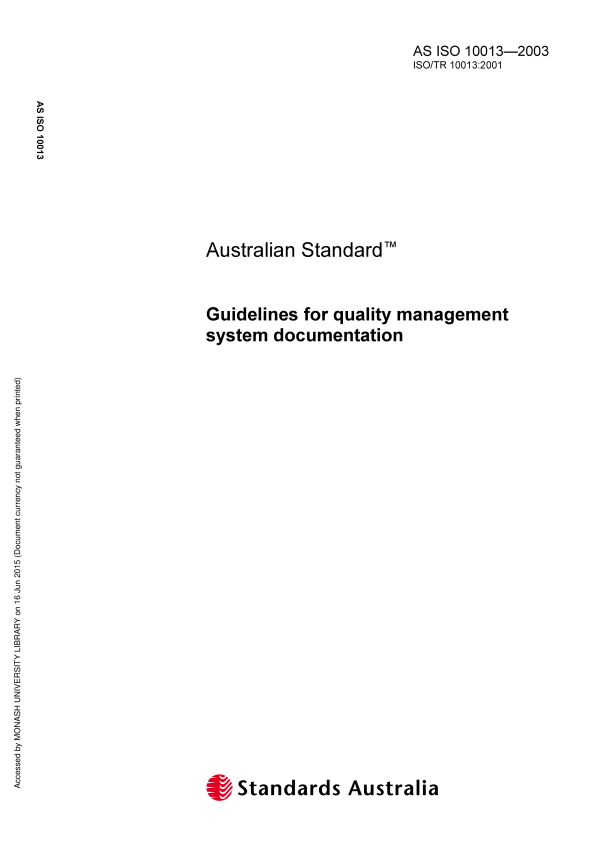AS ISO 10013-2003