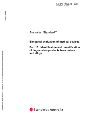 AS ISO 10993.15-2003