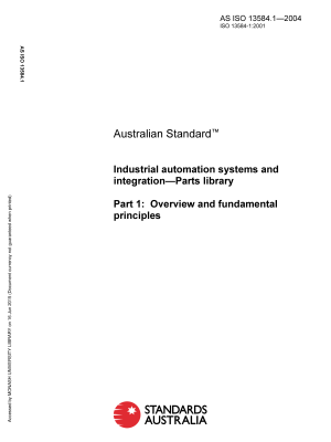 AS ISO 13584.1-2004