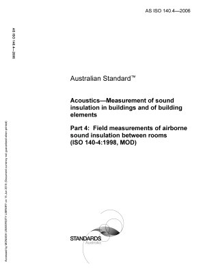 AS ISO 140.4-2006