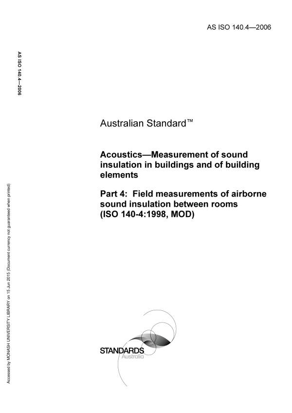 AS ISO 140.4-2006