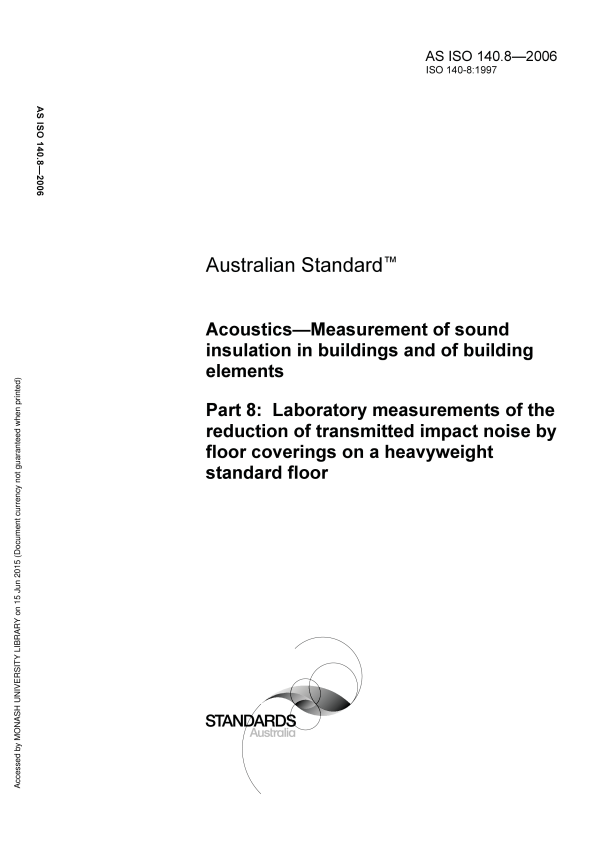 AS ISO 140.8-2006