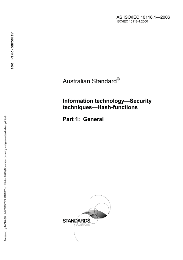 AS ISO/IEC 10118.1-2006
