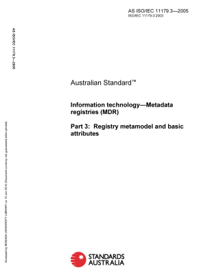 AS ISO/IEC 11179.3-2005