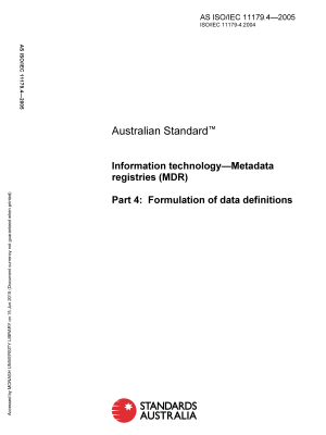 AS ISO/IEC 11179.4-2005