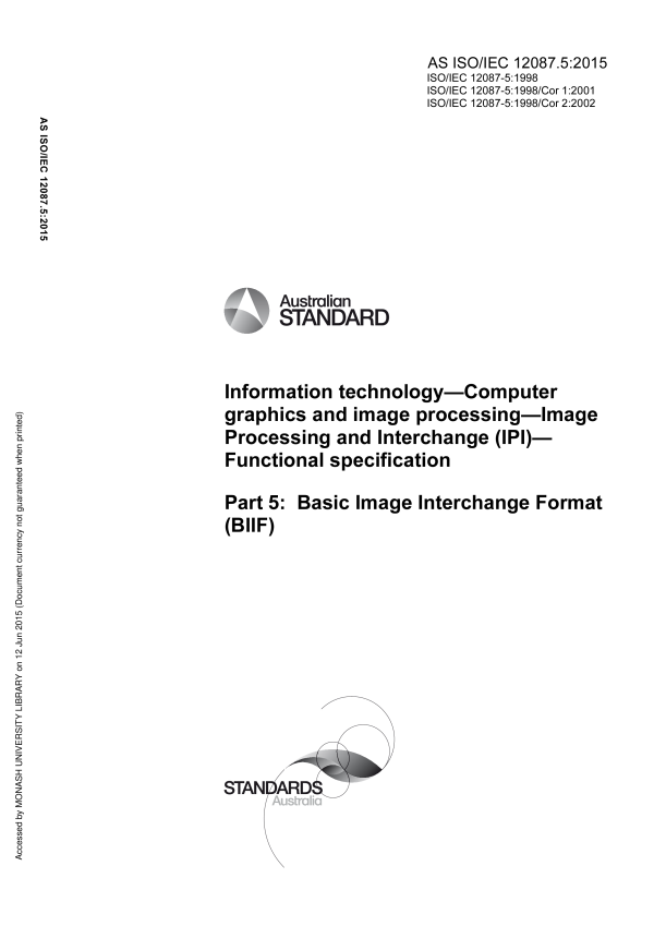 AS ISO/IEC 12087.5:2015