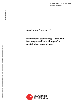 AS ISO/IEC 15292-2004