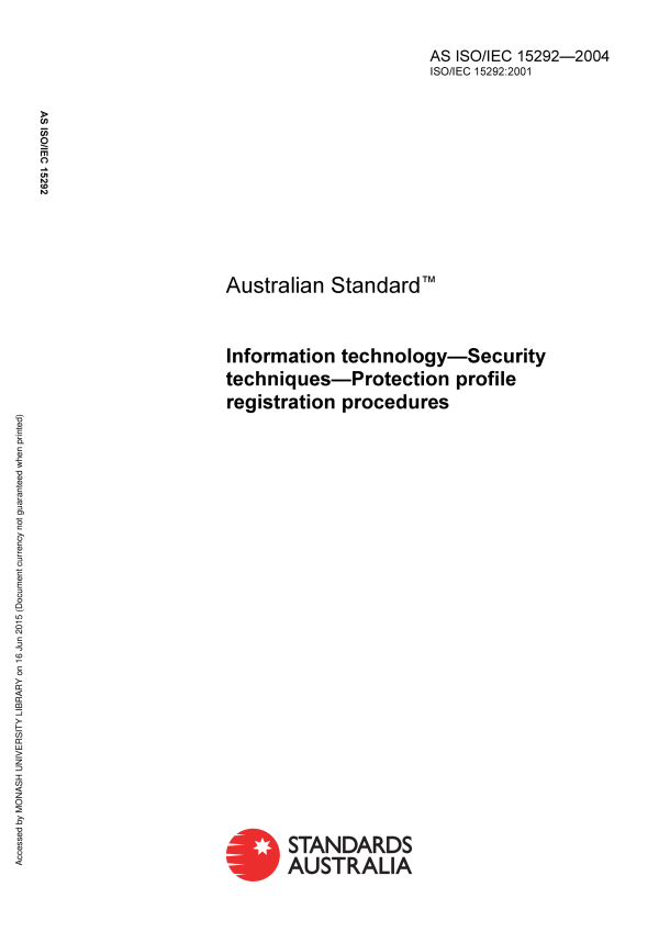 AS ISO/IEC 15292-2004