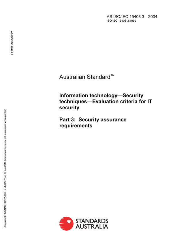 AS ISO/IEC 15408.3-2004 AS ISO/IEC 15408.3-2004