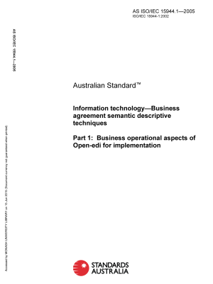 AS ISO/IEC 15944.1-2005