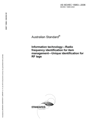 AS ISO/IEC 15963-2006