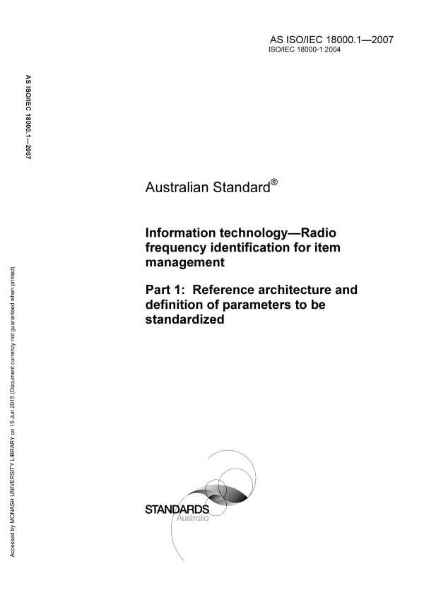 AS ISO/IEC 18000.1-2007