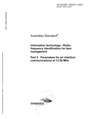 AS ISO/IEC 18000.3-2007