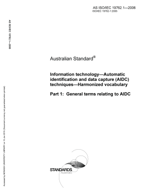 AS ISO/IEC 19762.1-2006