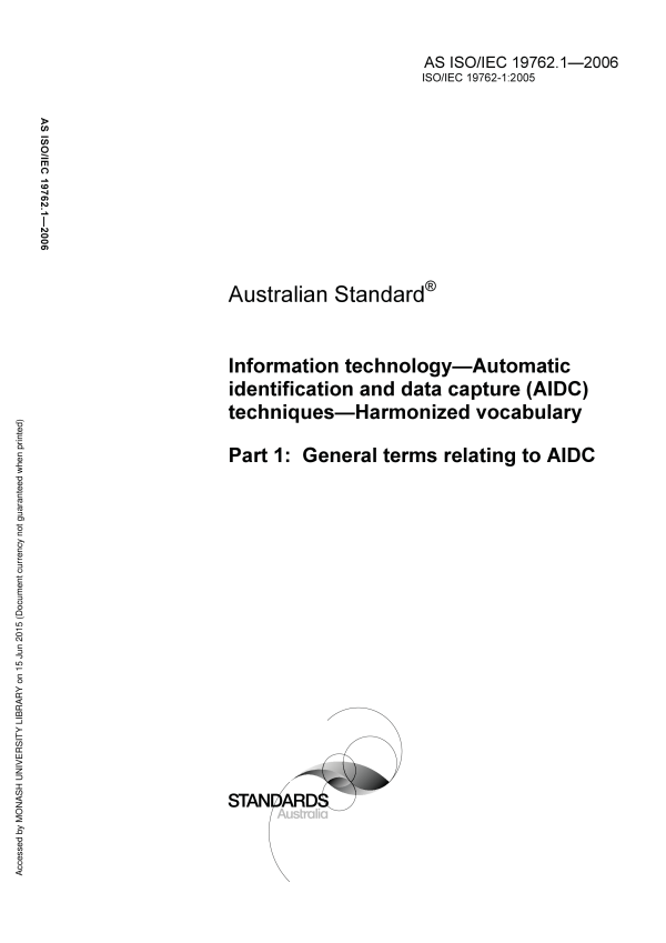 AS ISO/IEC 19762.1-2006
