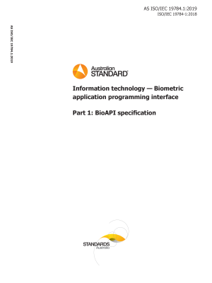 AS ISO/IEC 19784.1:2019