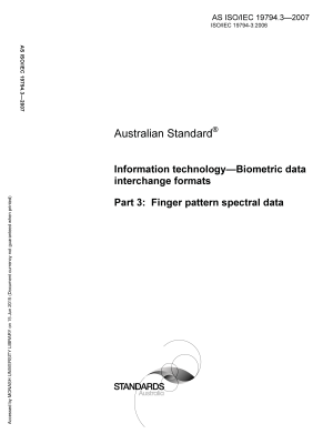 AS ISO/IEC 19794.3-2007