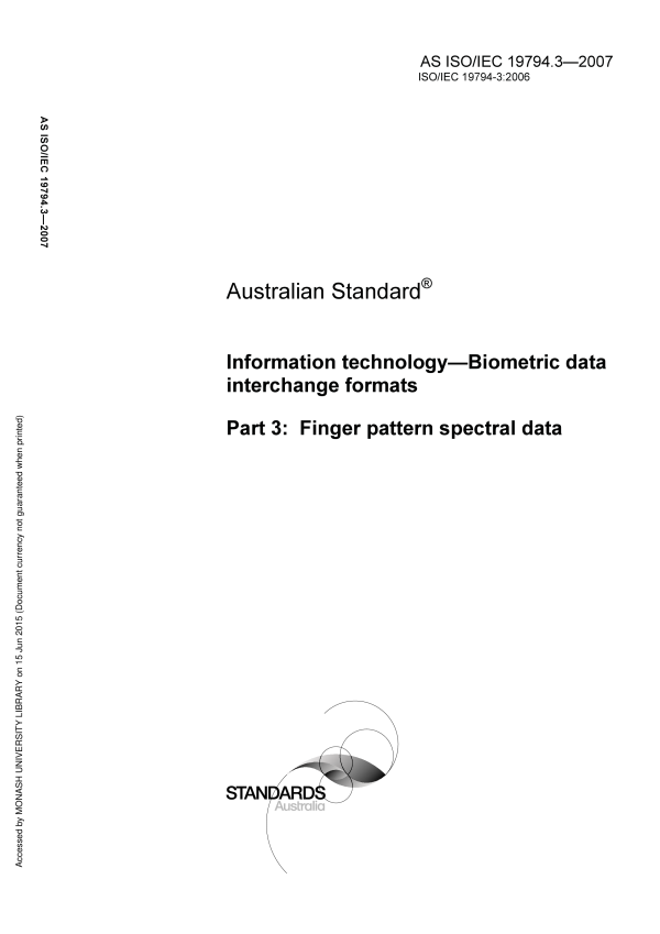 AS ISO/IEC 19794.3-2007 AS ISO/IEC 19794.3-2007