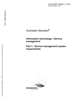 AS ISO/IEC 20000.1-2013