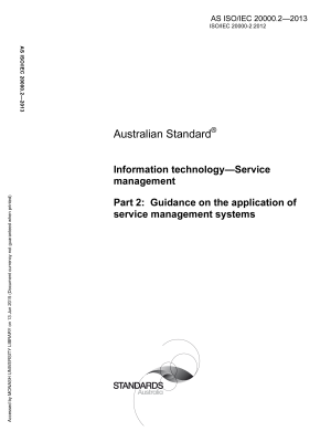AS ISO/IEC 20000.2-2013