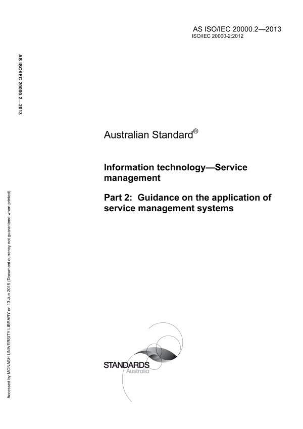 AS ISO/IEC 20000.2-2013