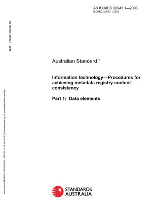 AS ISO/IEC 20943.1-2005