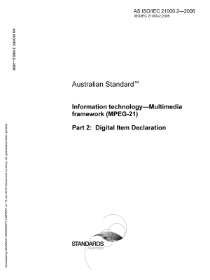 AS ISO/IEC 21000.2-2006