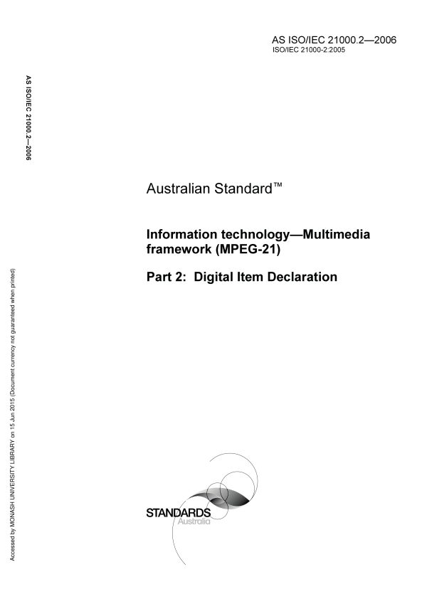 AS ISO/IEC 21000.2-2006 AS ISO/IEC 21000.2-2006