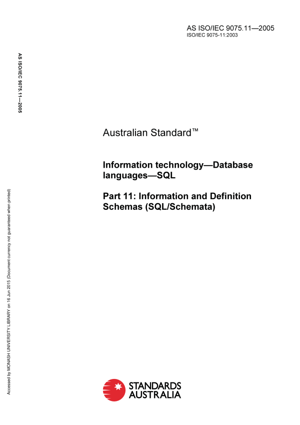 AS ISO/IEC 9075.11-2005