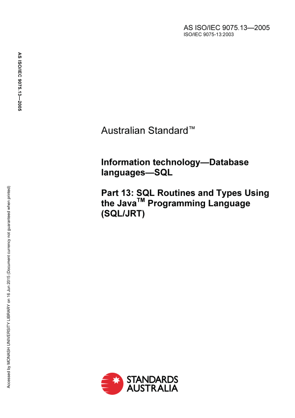 AS ISO/IEC 9075.13-2005