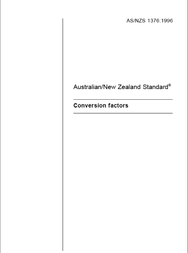 AS/NZS 1376:1996 AS/NZS 1376:1996