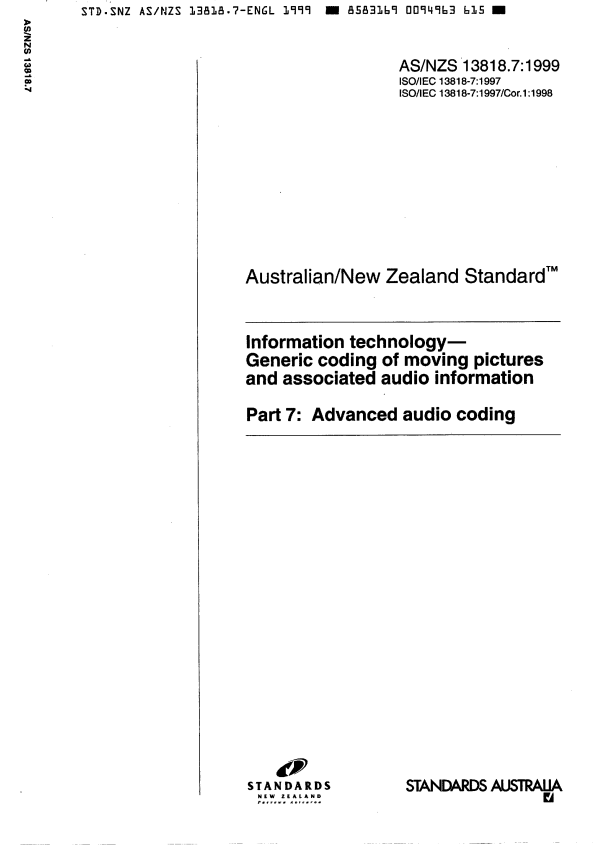 AS/NZS 13818.7:1999