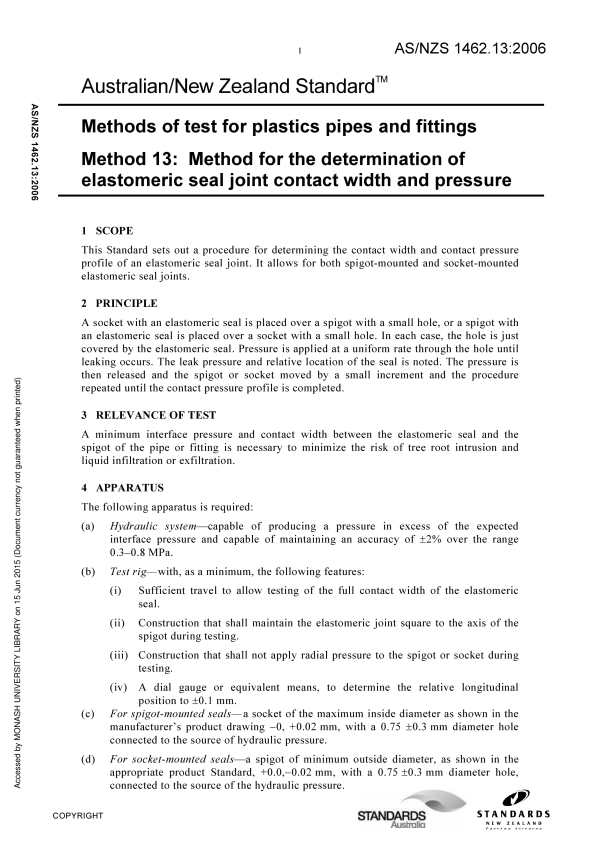 AS/NZS 1462.13:2006 AS/NZS 1462.13:2006
