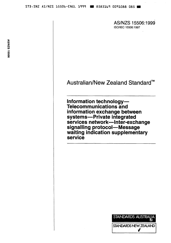AS/NZS 15506:1999 AS/NZS 15506:1999
