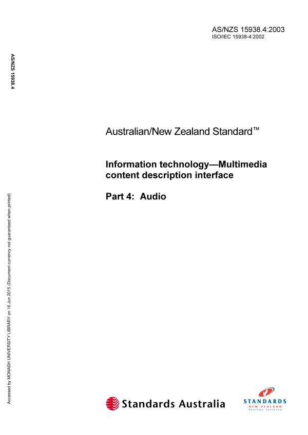 AS/NZS 15938.4:2003 AS/NZS 15938.4:2003