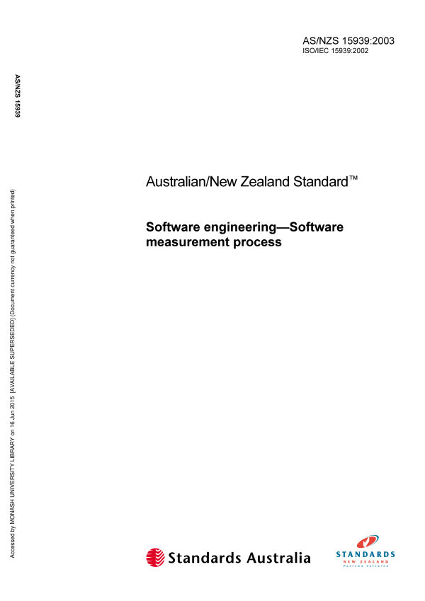AS/NZS 15939:2003 AS/NZS 15939:2003