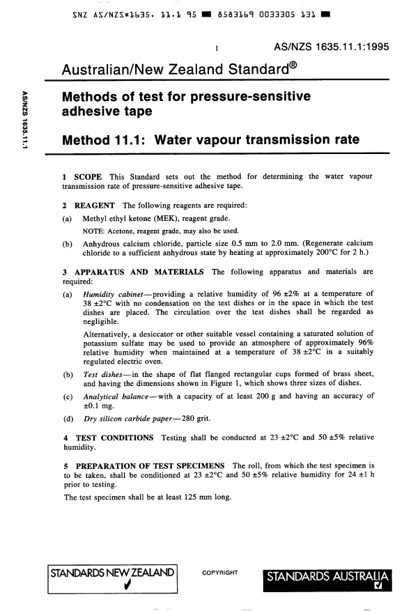AS/NZS 1635.11.1:1995 AS/NZS 1635.11.1:1995