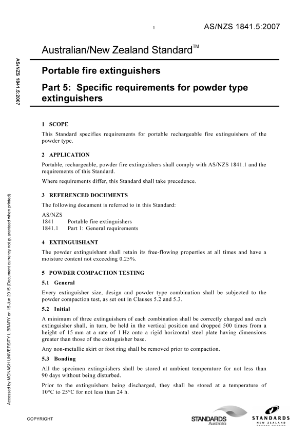 AS/NZS 1841.5:2007 AS/NZS 1841.5:2007