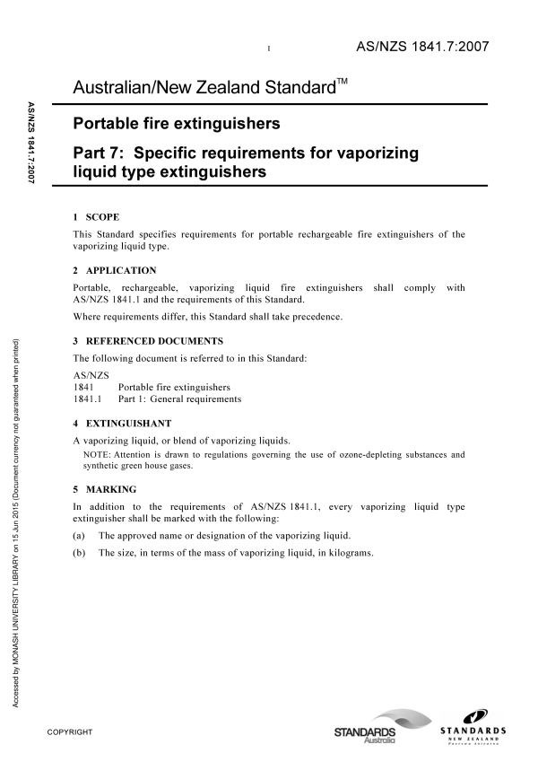 AS/NZS 1841.7:2007 AS/NZS 1841.7:2007