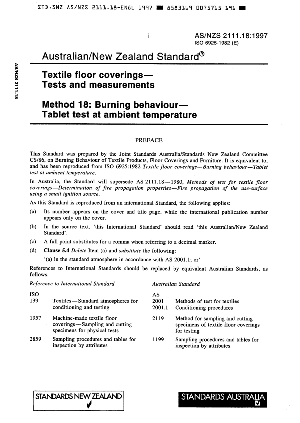 AS/NZS 2111.18:1997 AS/NZS 2111.18:1997