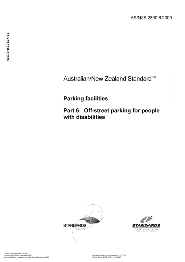 AS/NZS 2890.6:2009 AS/NZS 2890.6:2009