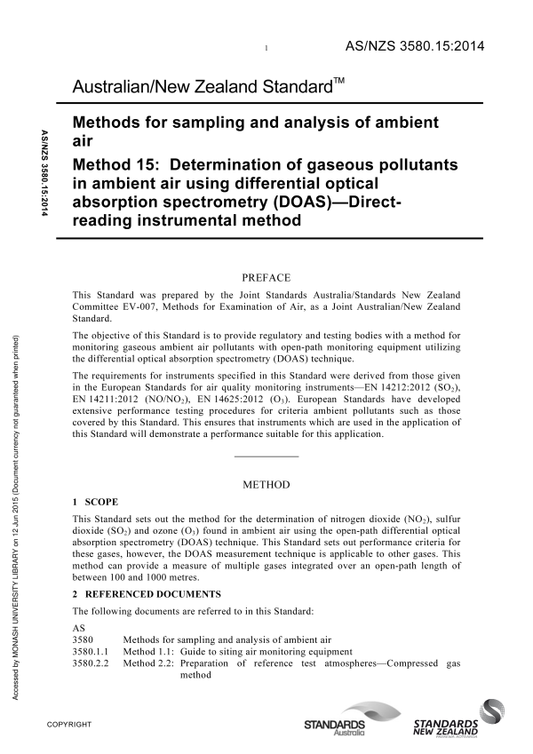 AS/NZS 3580.15:2014 AS/NZS 3580.15:2014