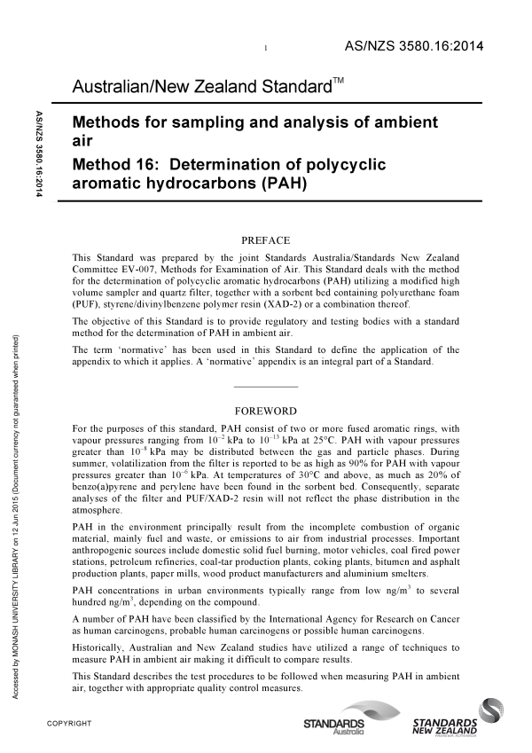 AS/NZS 3580.16:2014 AS/NZS 3580.16:2014