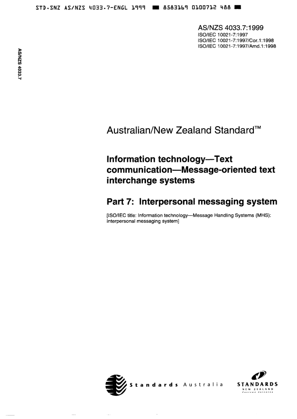 AS/NZS 4033.7:1999